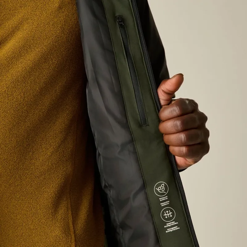 Regatta Mens Highton Stretch Waterproof Insulated Jacket Dark Khaki/Black-6