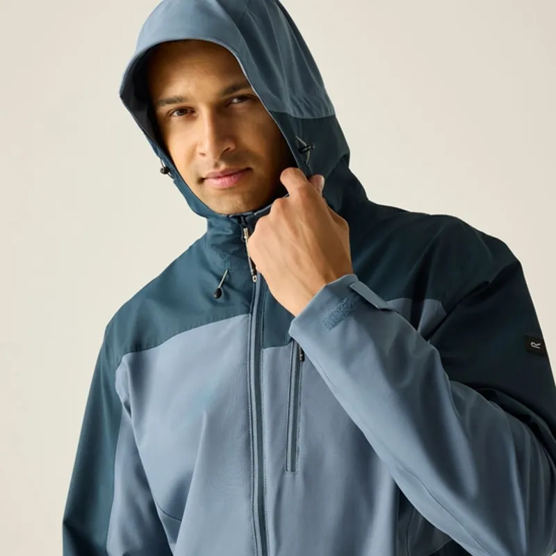 Regatta Mens Highton IV Stretch Waterproof Jacket China Blue/Night Sky-3