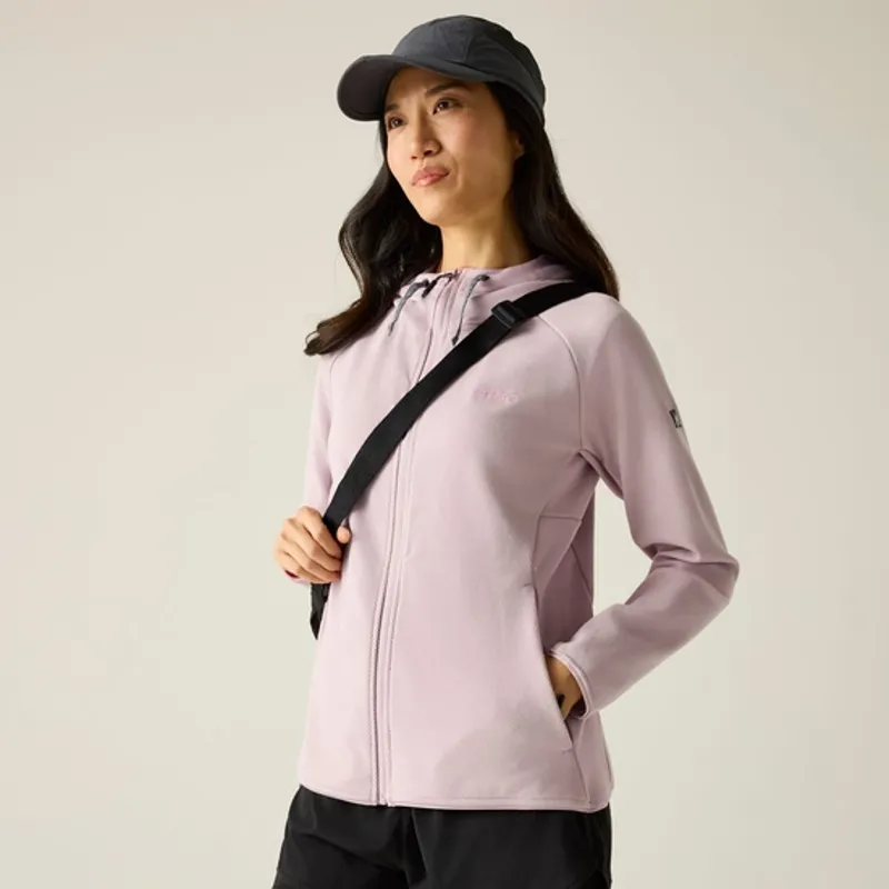 Regatta Ladies Nayna Hooded Full Zip Fleece Powder Lilac-1