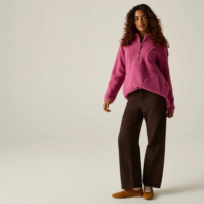 Regatta Ladies Frankie Borg Longline Half Zip Fleece Violet-4