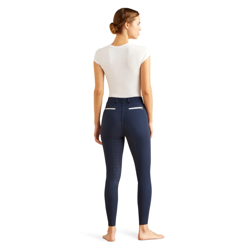 Ariat Ladies Tri Factor Pull On Full Seat Breeches Navy-5