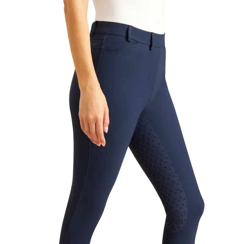 Ariat Ladies Tri Factor Pull On Full Seat Breeches Navy-3