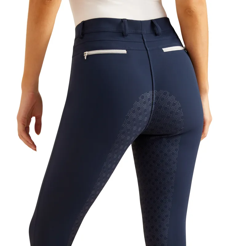 Ariat Ladies Tri Factor Pull On Full Seat Breeches Navy-1