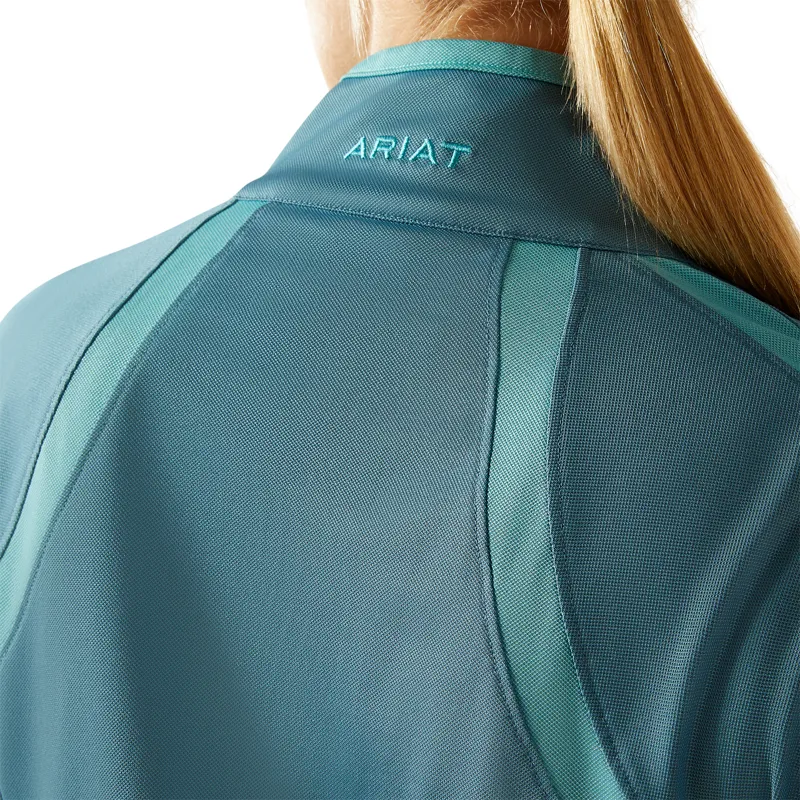 Ariat Ladies Sunstopper 3.0 1/4 Zip Baselayer Storm Blue-2