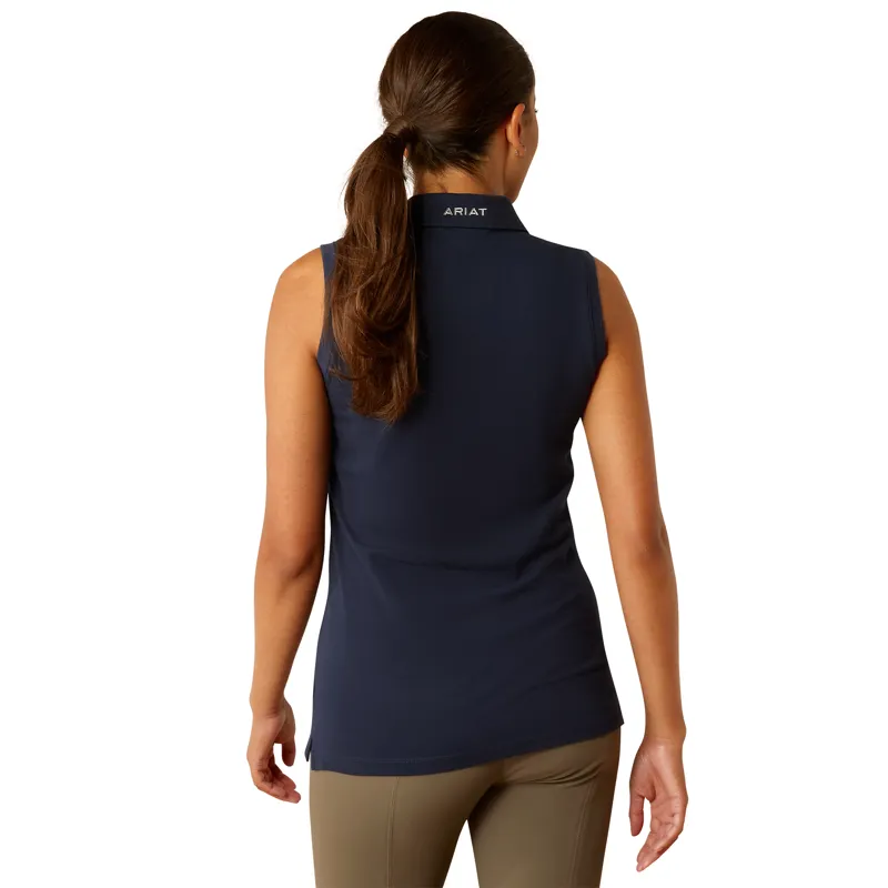 Ariat Ladies Prix 3.0 Sleeveless Polo Navy Eclipse-1