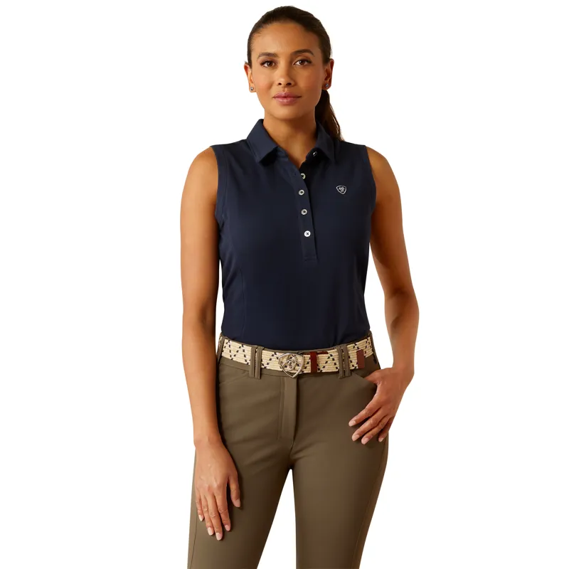 Ariat Ladies Prix 3.0 Sleeveless Polo Navy Eclipse