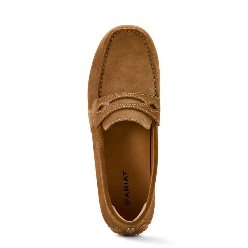 Ariat Ladies Selene Driving Moccasin Caramel Suede-4