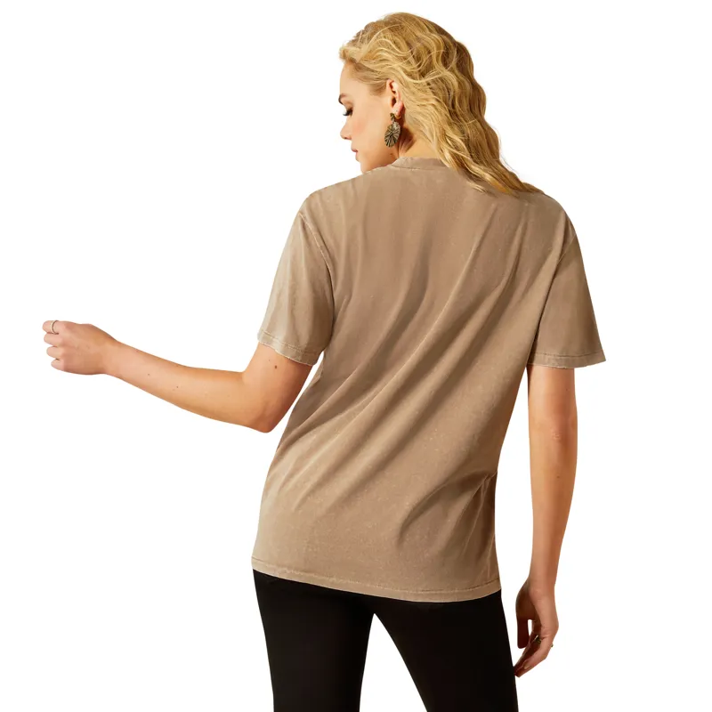 Ariat Ladies Western Murial T-Shirt Washed Greige-2