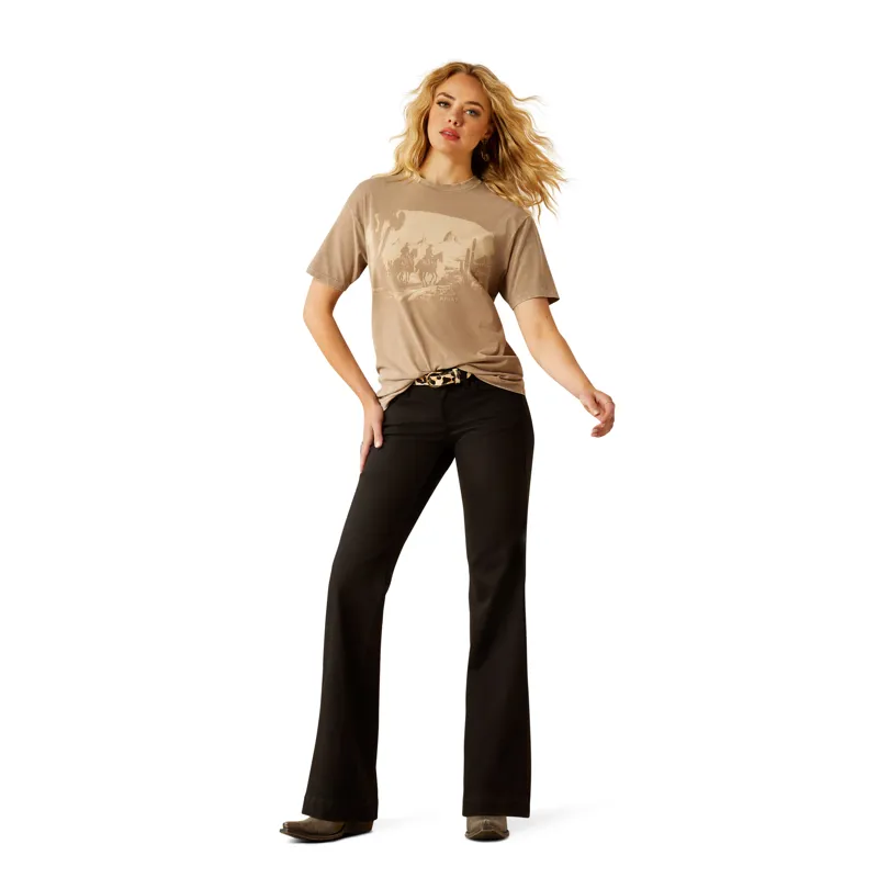 Ariat Ladies Western Murial T-Shirt Washed Greige-3