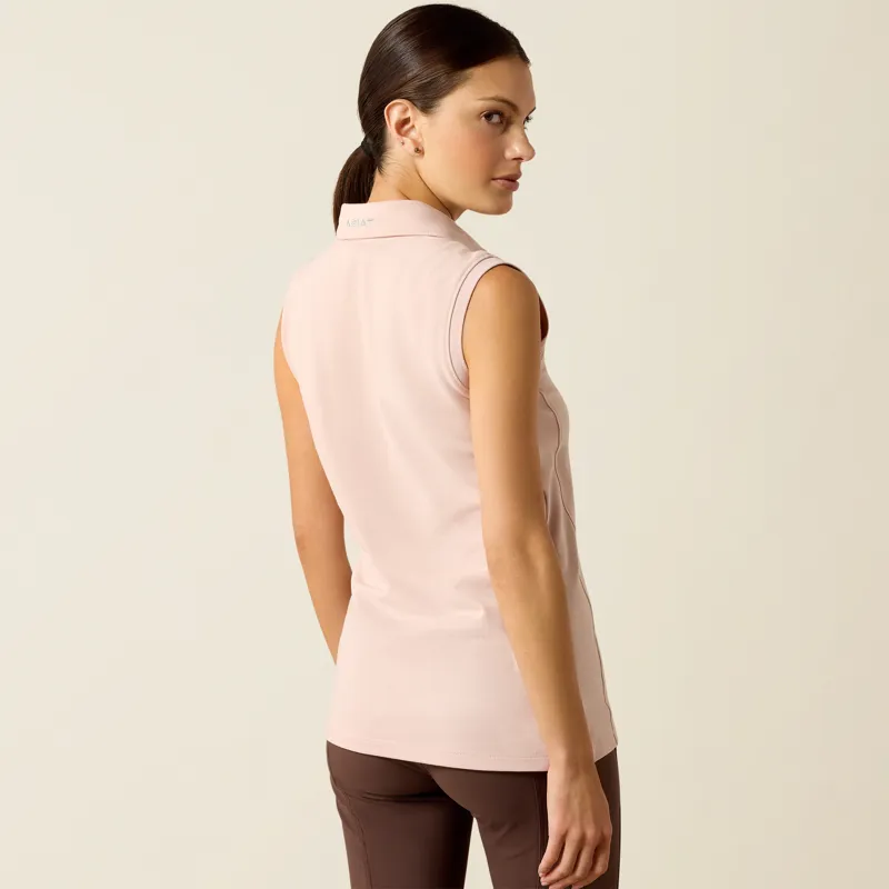 Ariat Ladies Prix 3.0 Sleeveless Polo Sepia Rose-1