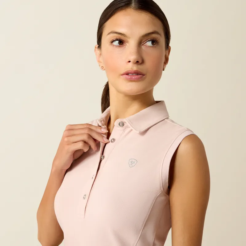 Ariat Ladies Prix 3.0 Sleeveless Polo Sepia Rose-3