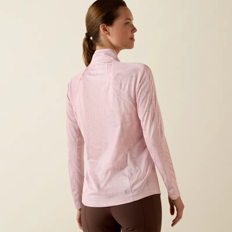 Ariat Ladies Sunstopper 3.0 1/4 Zip Baselayer Sepia Rose Horse Park-1