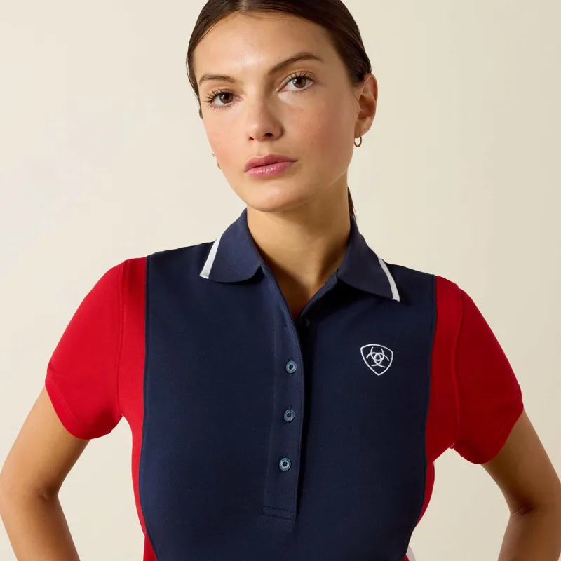 Ariat Ladies Taryn Polo Navy/Red-3