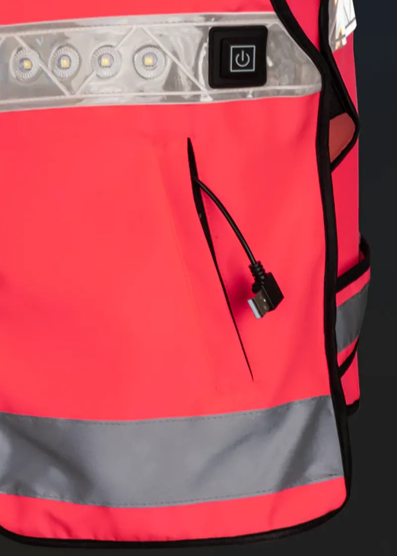 Woof Wear LED Hi Vis Riding Vest Pink-2