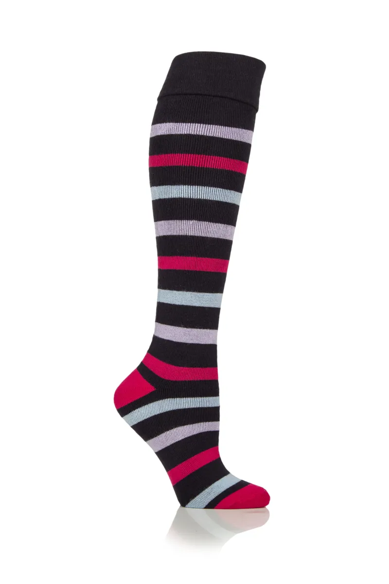 Junior Wildfeet Cushioned Knee High Socks Navy Stripe