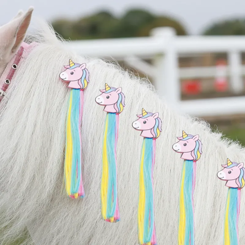 Equetech Unicorn Sparkle Horse Mane Tassels - 5 Pack-1
