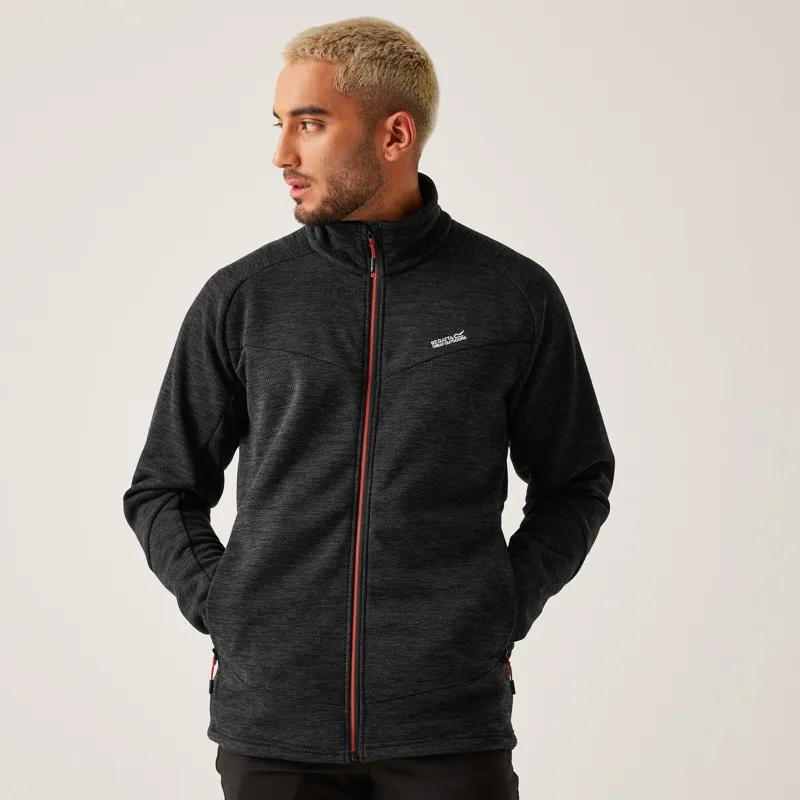 Regatta Mens Rivake Full Zip Fleece Black-2