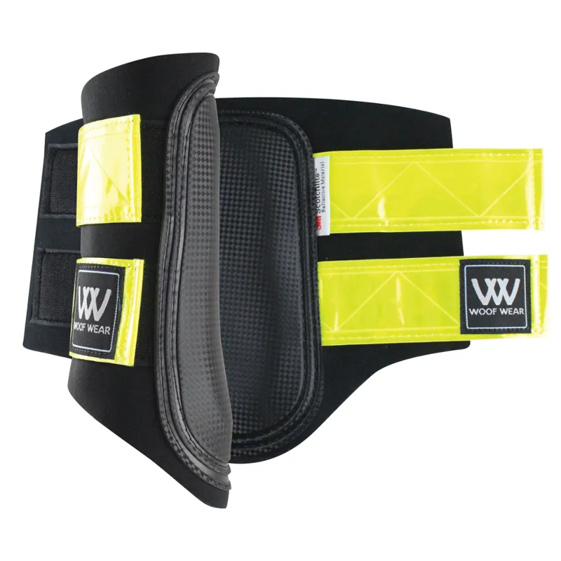 Woof Wear Club Reflective Brushing Boot Black/Yellow-1