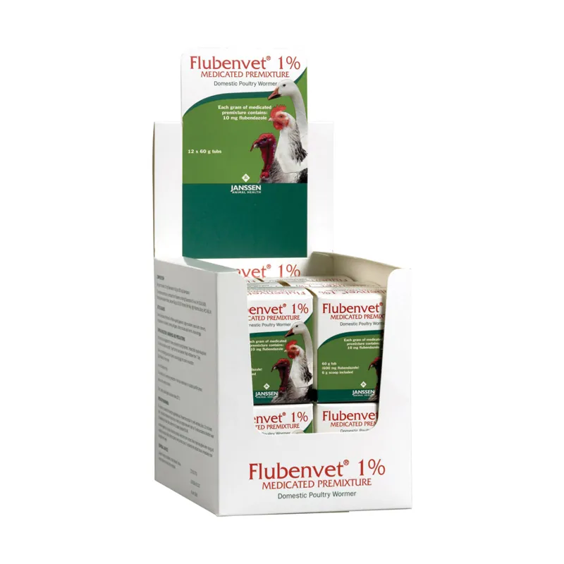 Flubenvet 1% Poultry Wormer 60g