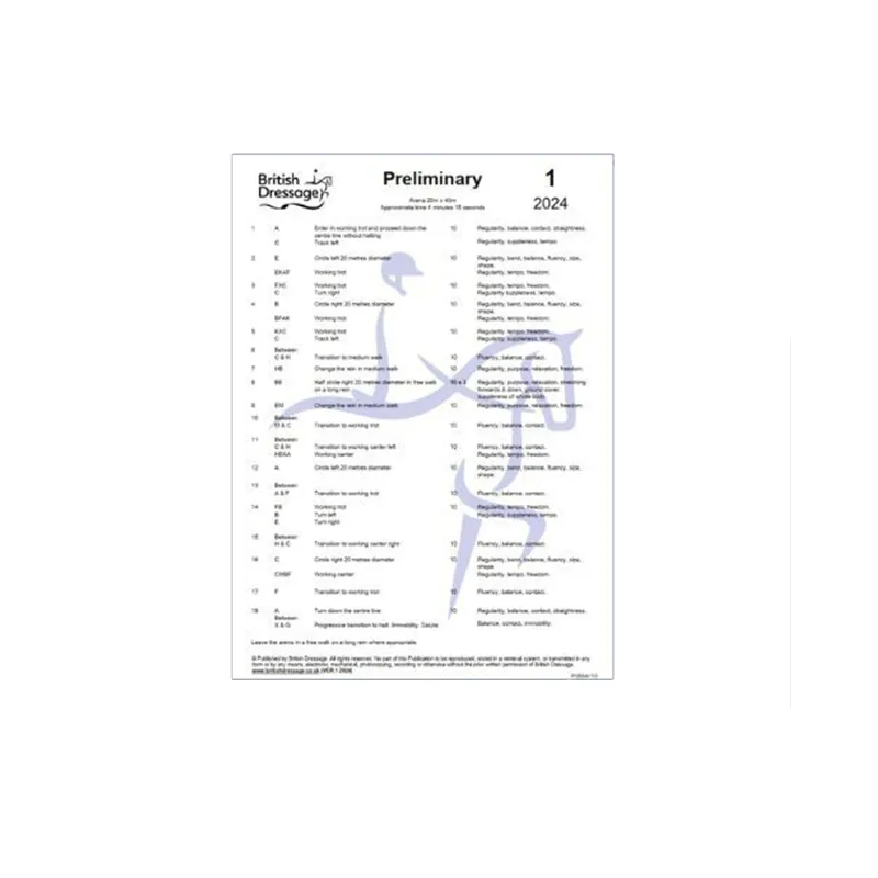 British Dressage Test Plan Preliminary 05