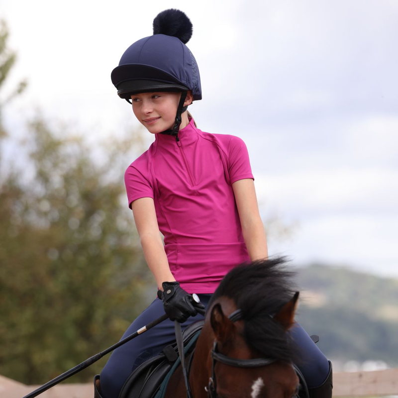 Aubrion Young Rider React Short Sleeve Baselayer Fuchsia-2