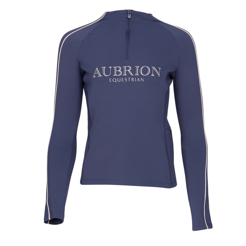 Aubrion Young Rider Equestrian Long Sleeve Baselayer Midnight