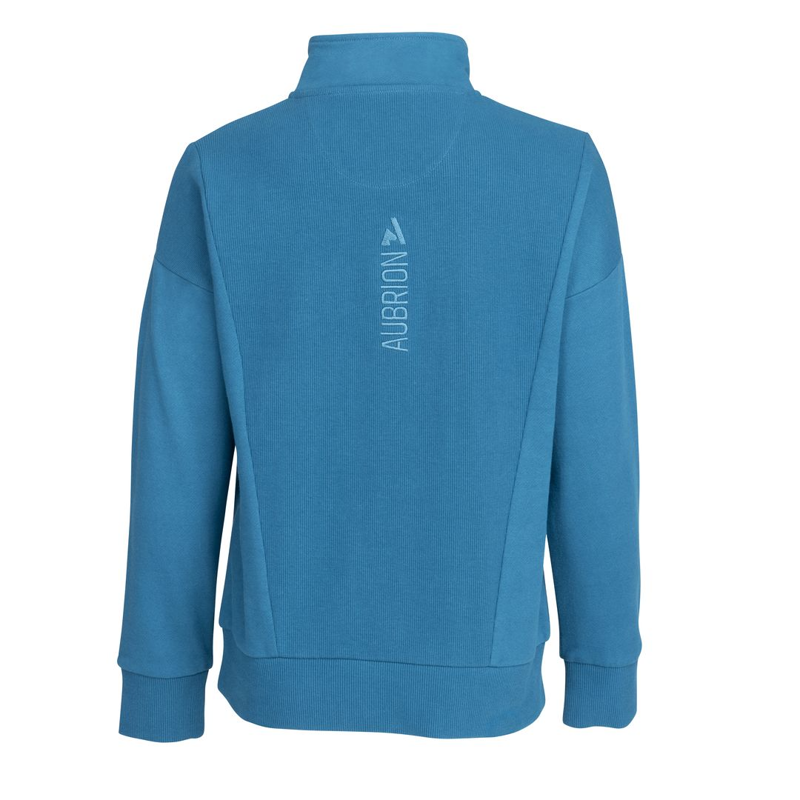 Aubrion Young Rider React Quarter Zip Sweater Kingfisher-1
