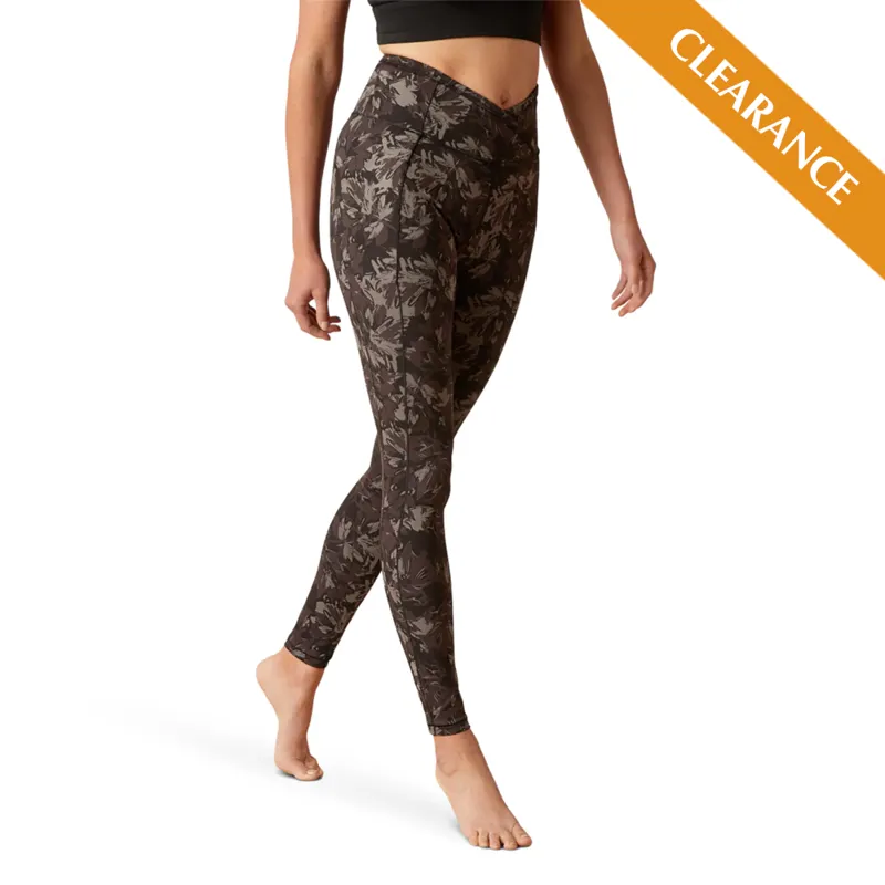 Ariat Ladies EOS Etch Half Grip Tights Exploded Black Floral