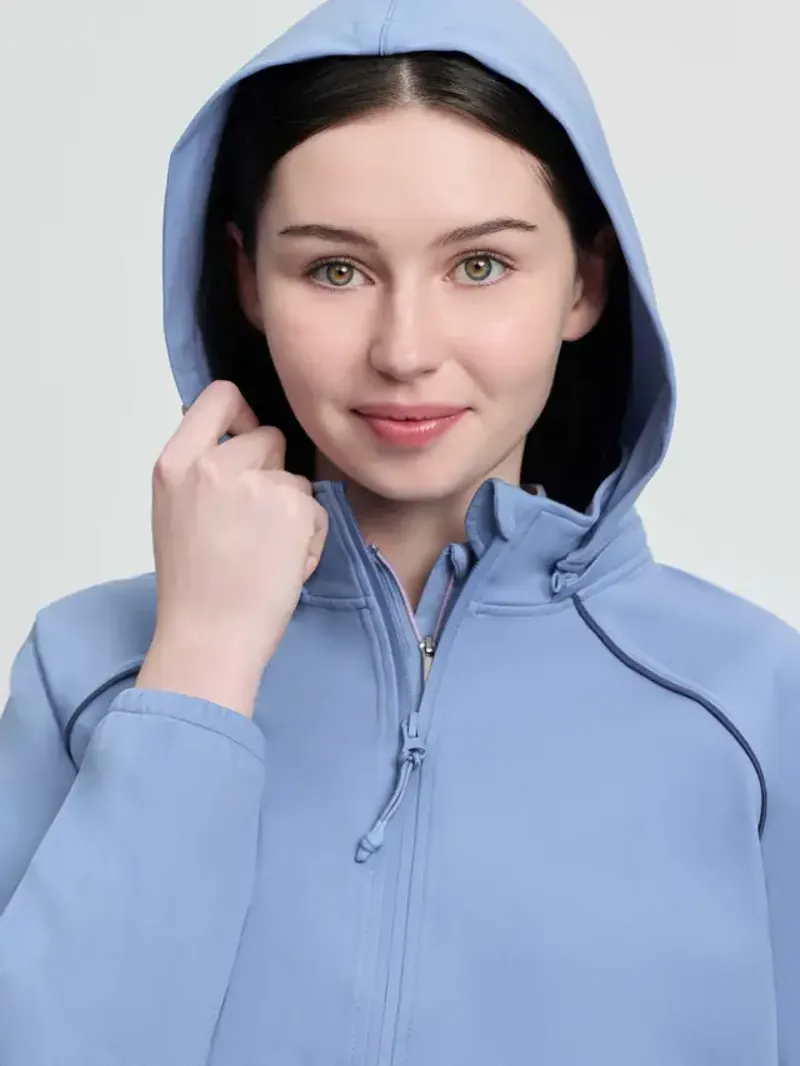 LeMieux Young Rider Paige Quarter Zip Waterproof Jacket Powder Blue-3