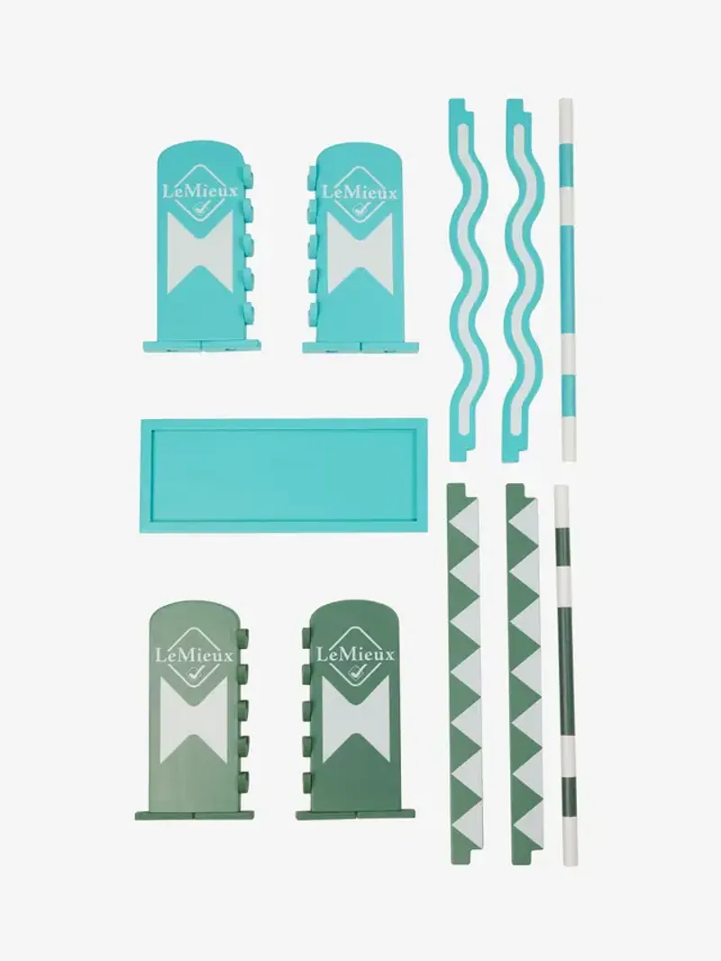 LeMieux Toy Pony Jump Set Azure/Sage/White-1