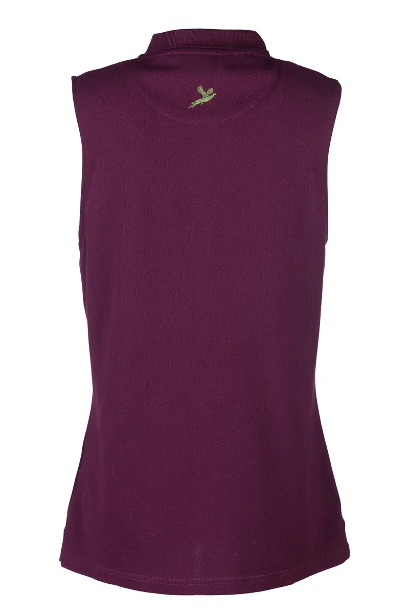 Rydale Ladies Kirby Sleeveless Polo Shirt Dark Berry-1