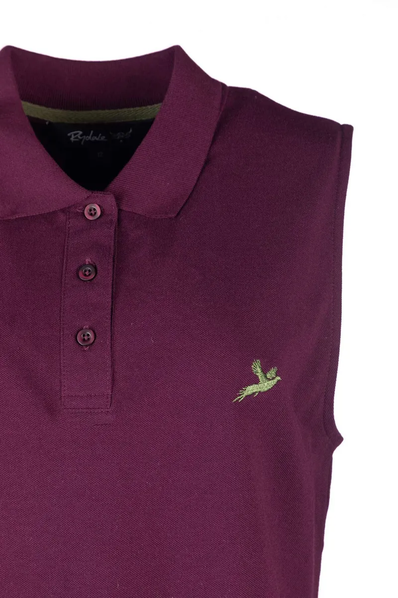 Rydale Ladies Kirby Sleeveless Polo Shirt Dark Berry-2