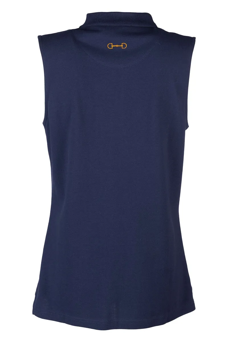 Rydale Ladies Kirby Sleeveless Polo Shirt Navy-1