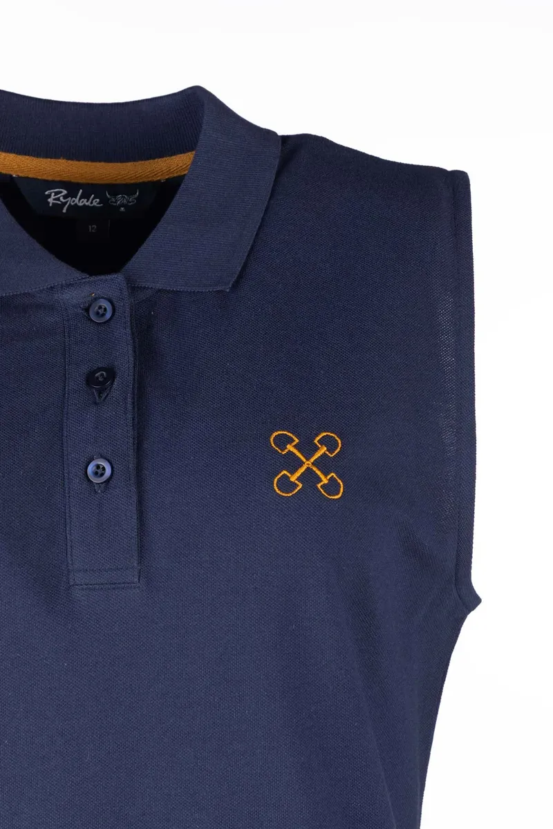 Rydale Ladies Kirby Sleeveless Polo Shirt Navy-2