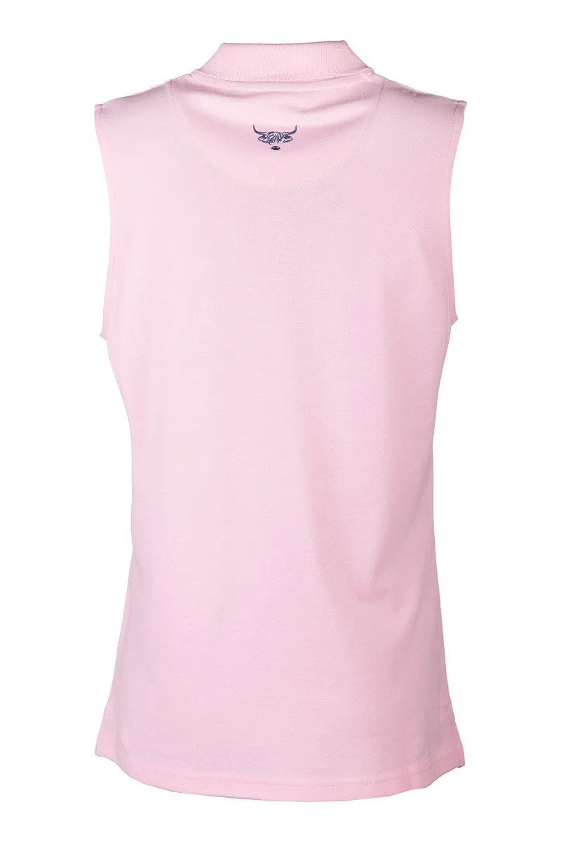 Rydale Ladies Kirby Sleeveless Polo Shirt Soft Pink-1