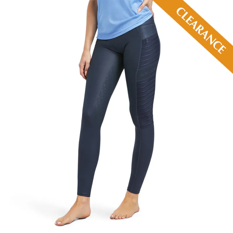 Ariat Ladies EOS Moto Full Seat Tights Blue Nights Hide Emboss