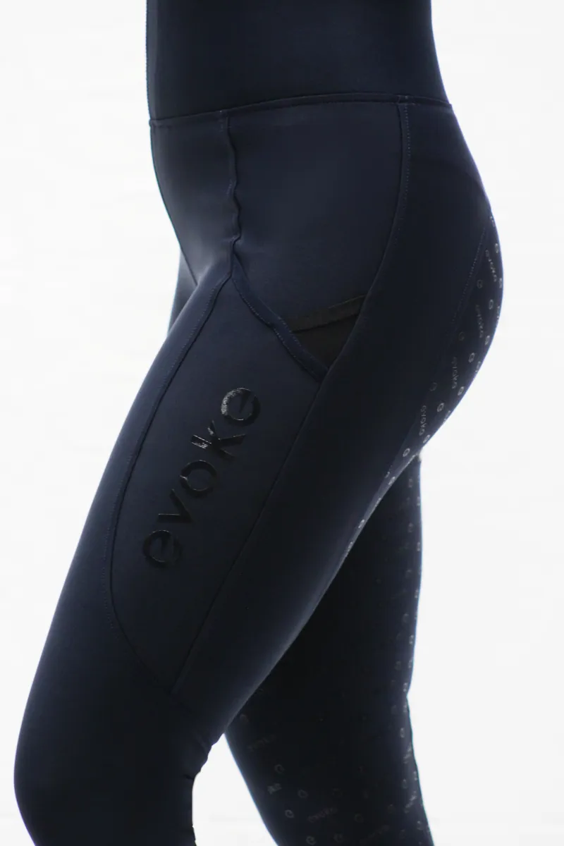 Evoke Performance Riding Leggings Full Seat Navy-1