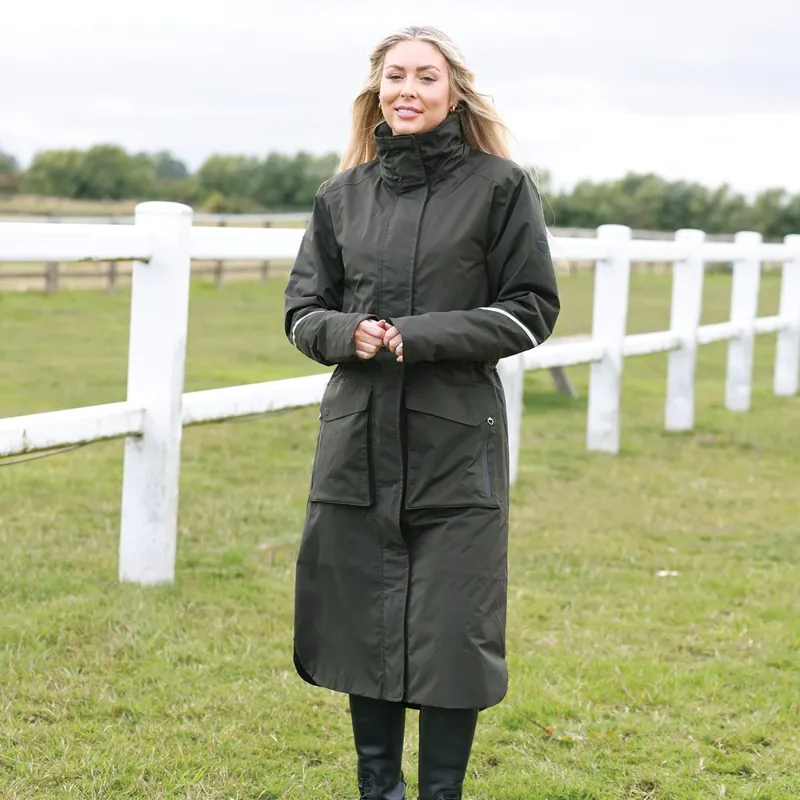Equetech Ladies Utopia Luxe Waterproof Riding Coat Alpine Green-1