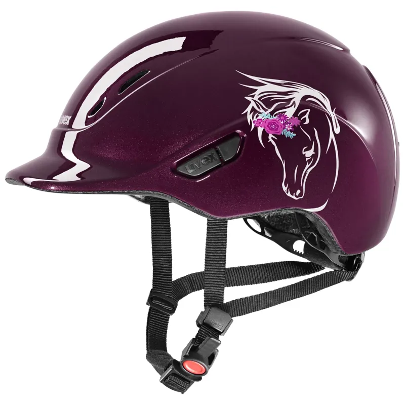 Uvex Kidoxx Hat Flower Burgundy Shiny XXX-Small/X-Small