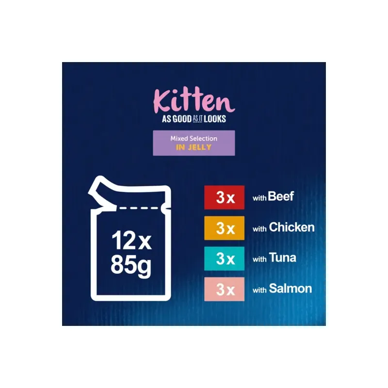 Felix As Good As It Looks Pouches Kitten Mixed 12x85g-1