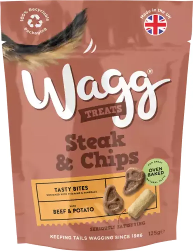 Wagg Steak and Chips Treats 125g