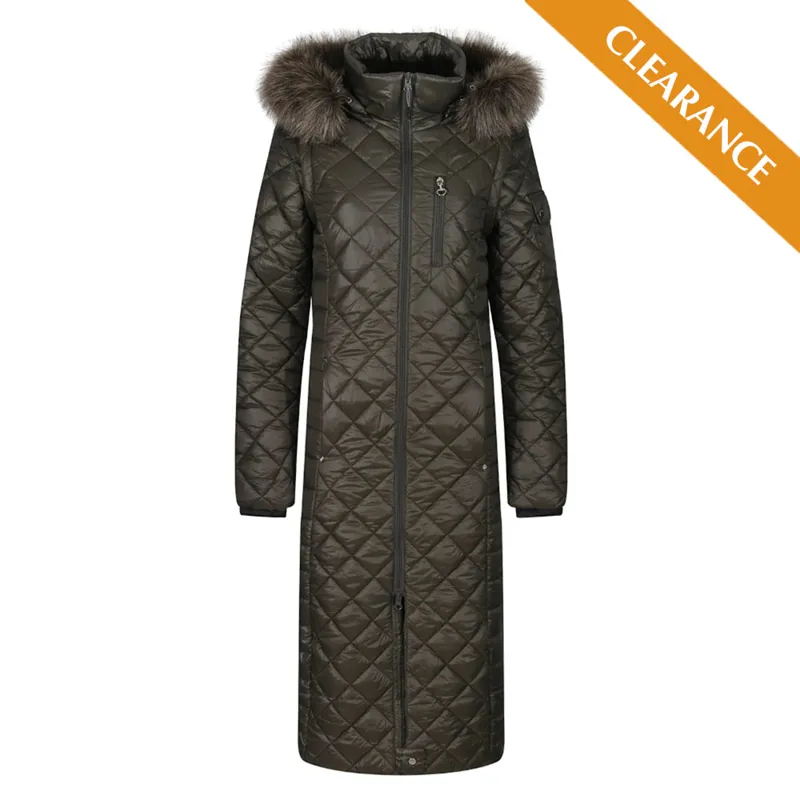 Equetech Ladies 2 in 1 Quilt Longline Coat Khaki