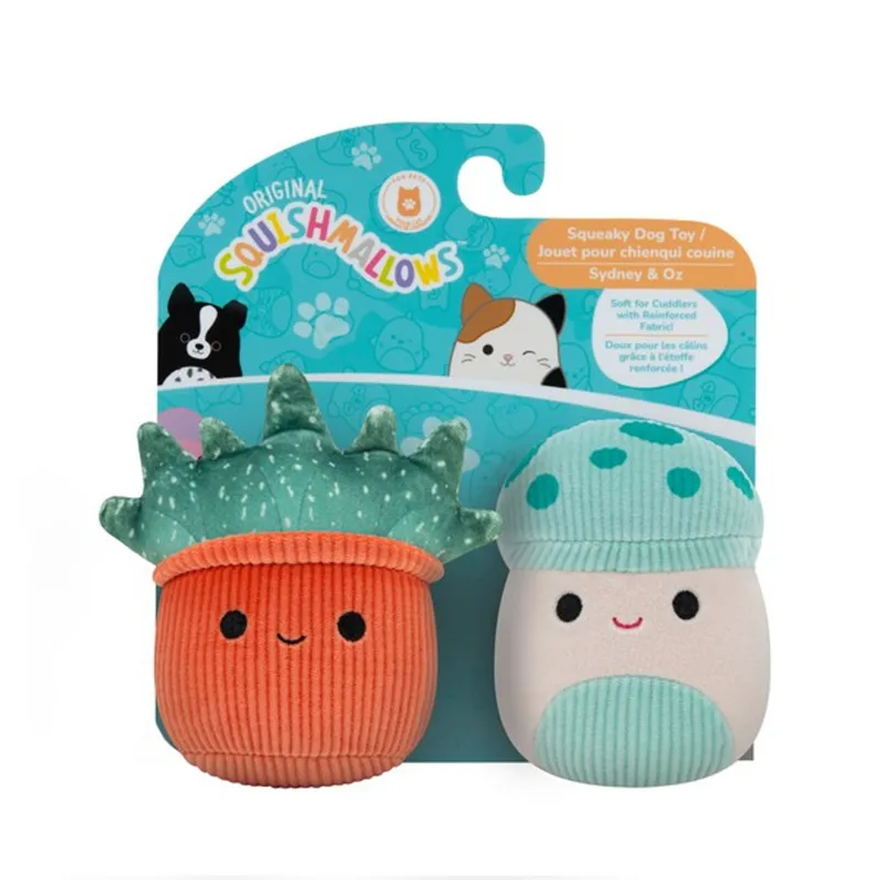 Squishmallows Dog Toy Plants Sydney and Oz
